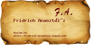 Fridrich Anasztáz névjegykártya